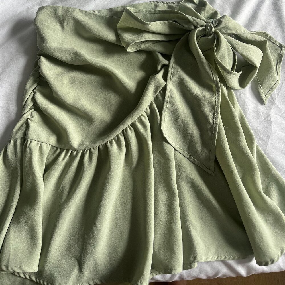 Army Green Skirt with a Bow
